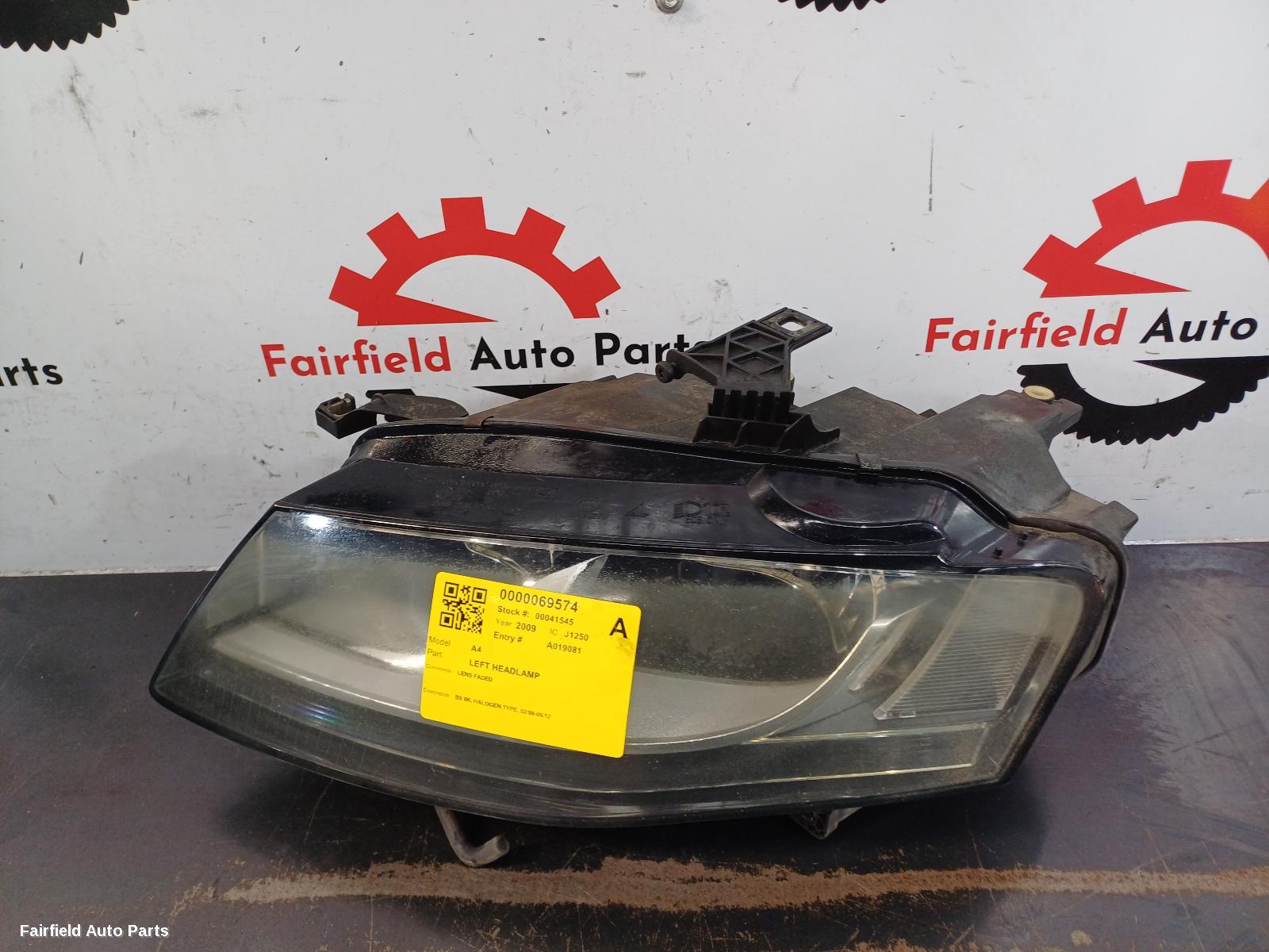 2008-2012 Audi A4 Left Headlamp