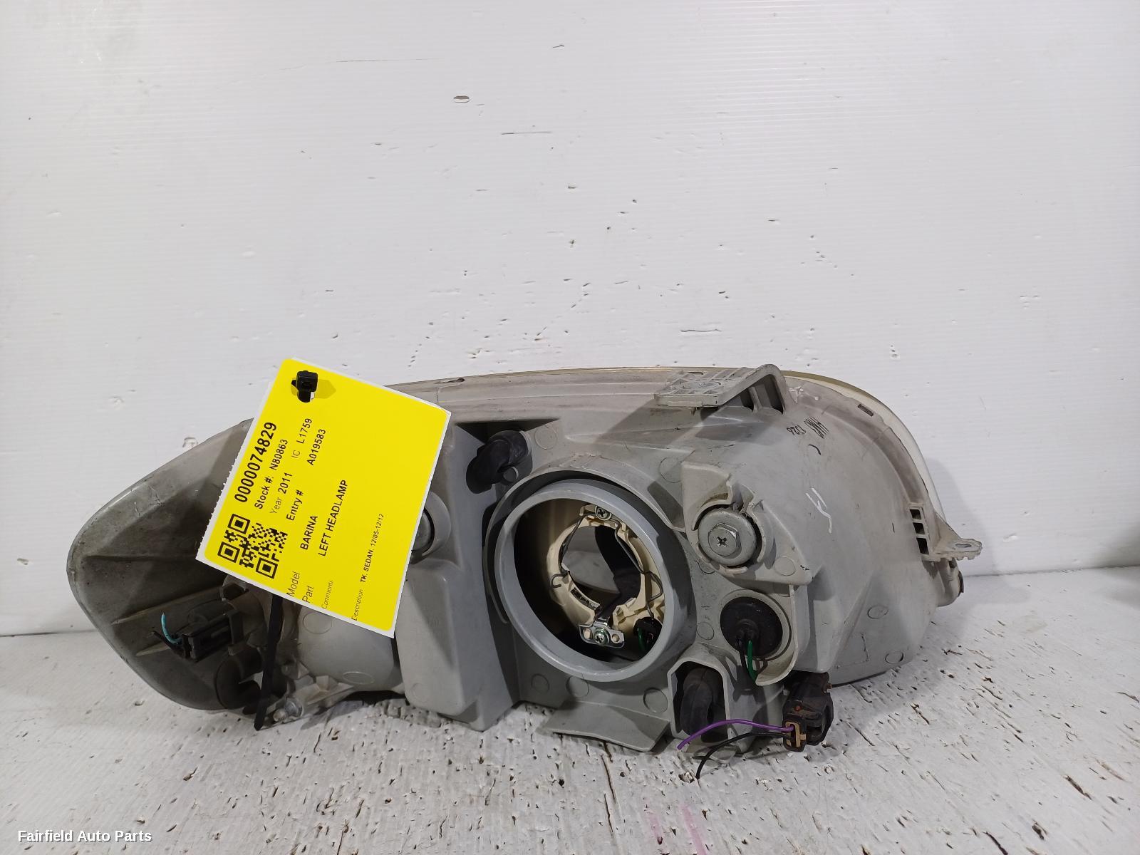 2005-2012 Holden Barina Left Headlamp
