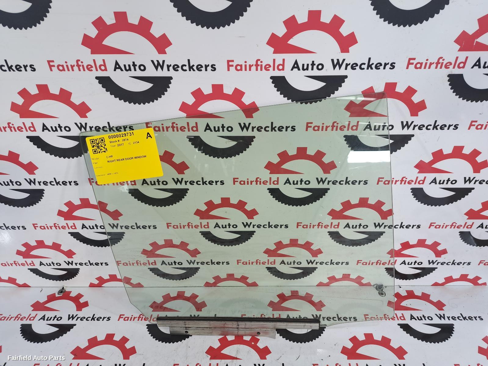 2016-2023 Toyota C-hr Right Rear Door Window