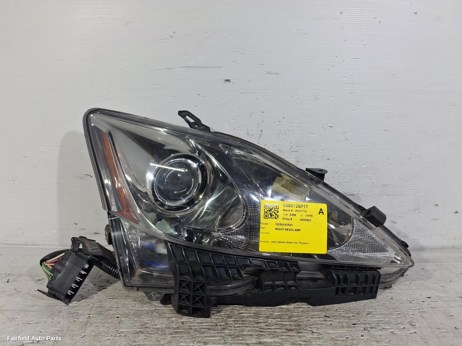 2005-2010 Lexus Is250/is250c Right Headlamp