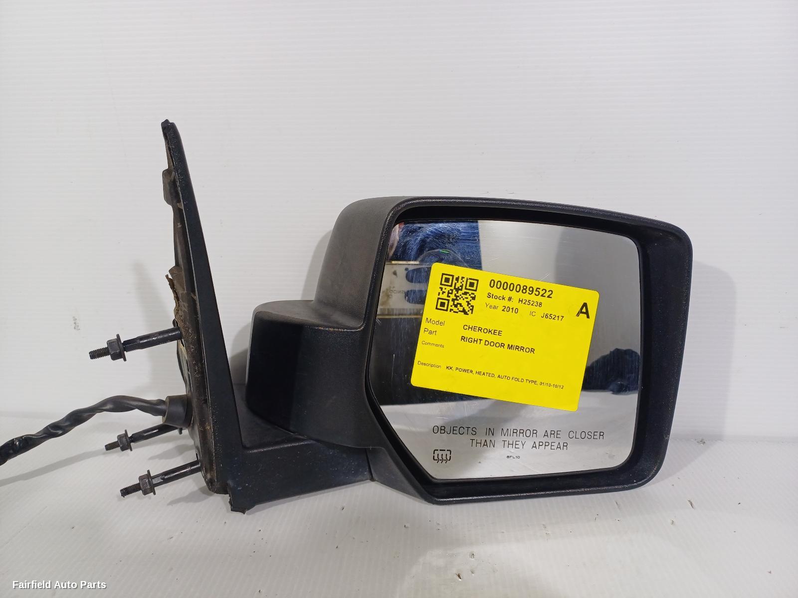 2010-2012 Jeep Cherokee Right Door Mirror