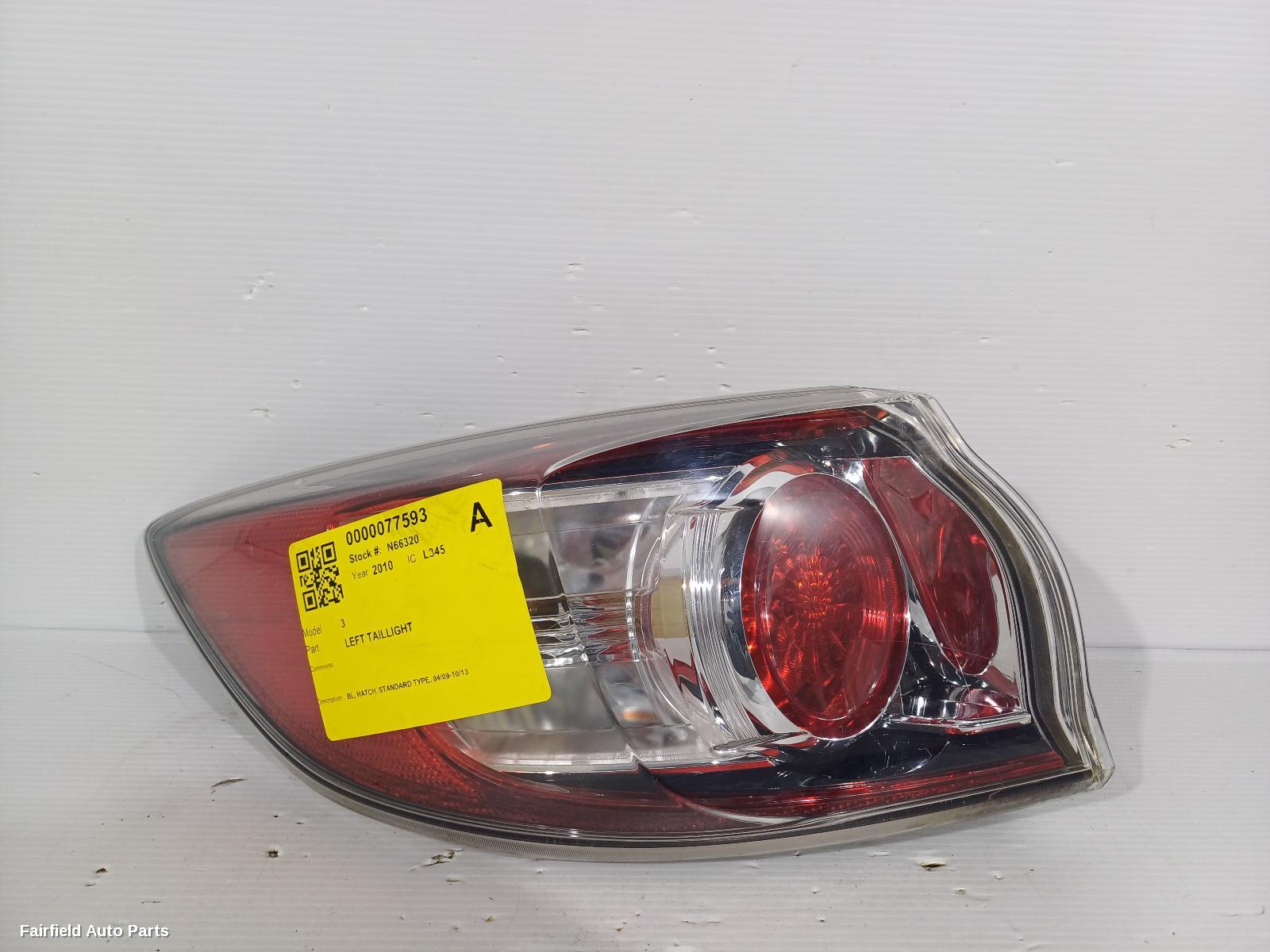 2009-2013 Mazda 3 Left Taillight