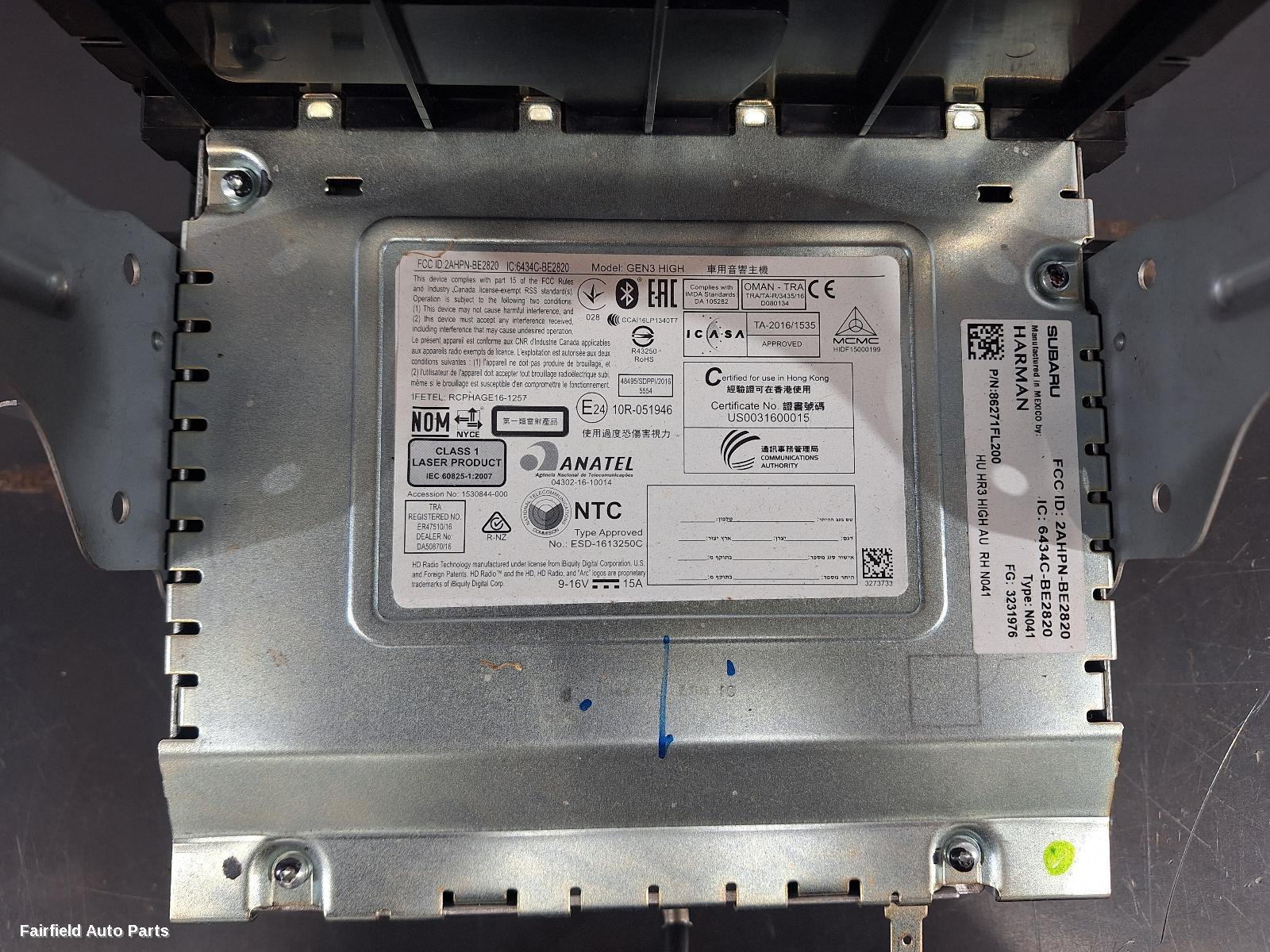 2017-2023 Subaru Xv Radio Cd Dvd Sat Tv