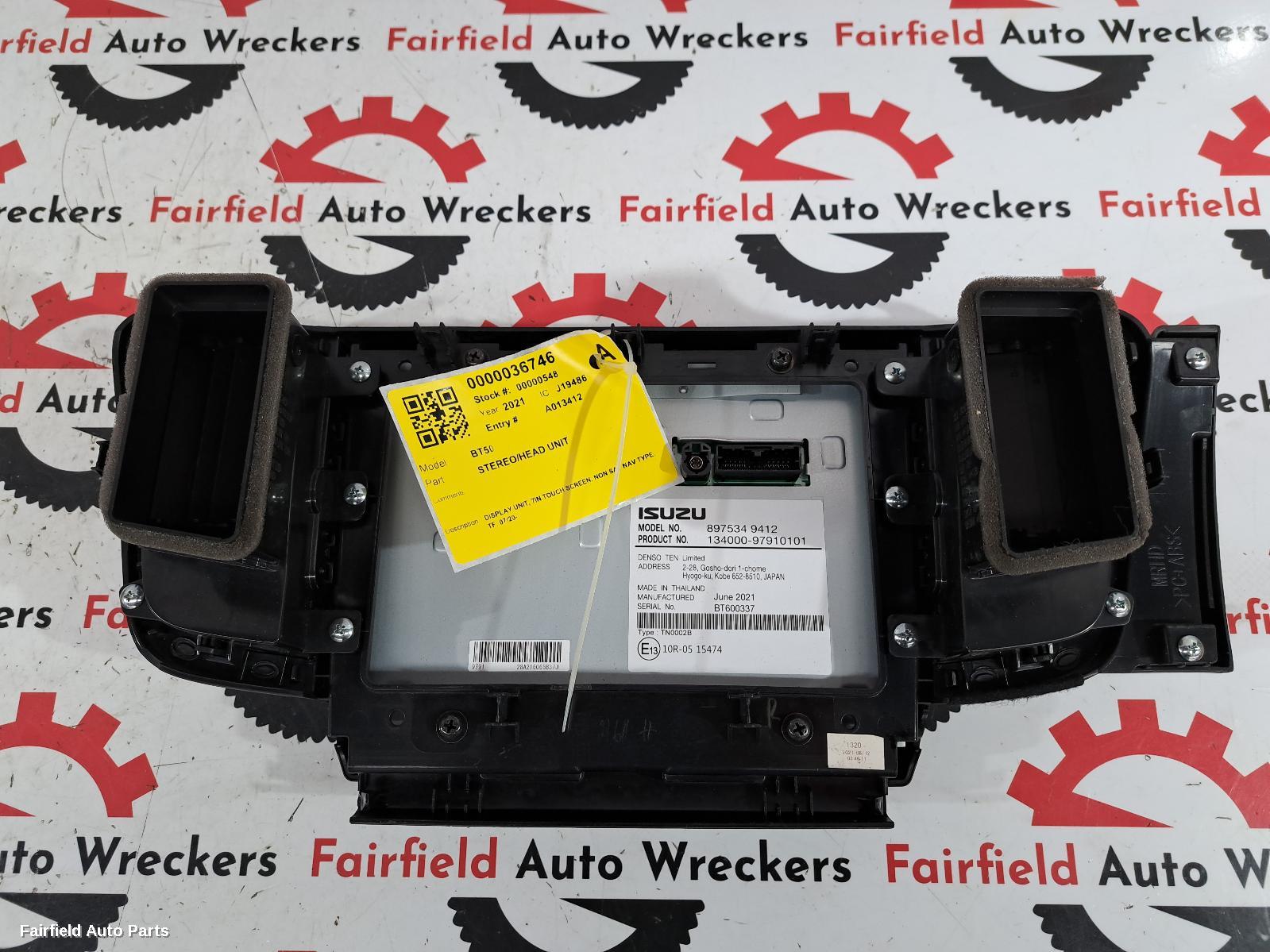 2020-2022 Mazda Bt50 Radio Cd Dvd Sat Tv