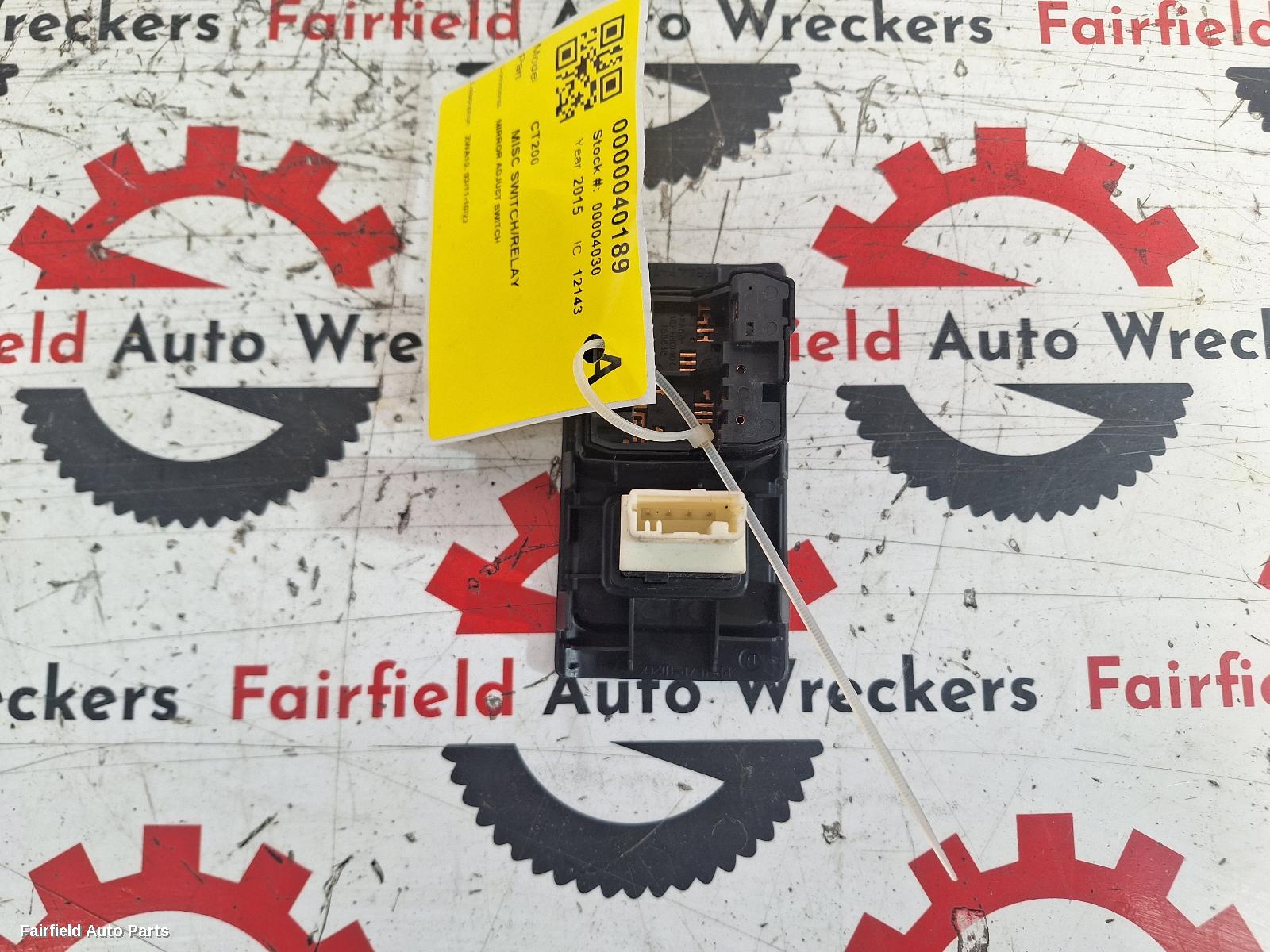 2011-2022 Lexus Ct200h Misc Switch Relay