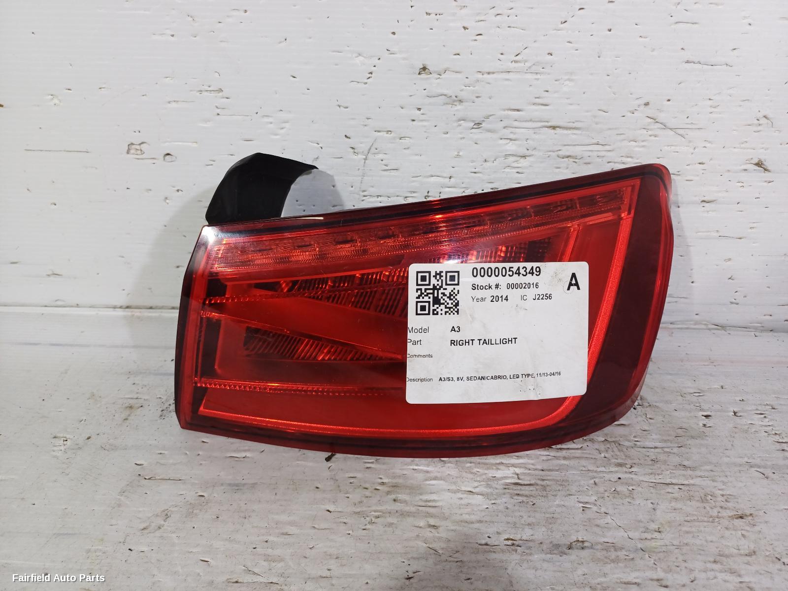 2013-2016 Audi A3 Right Taillight