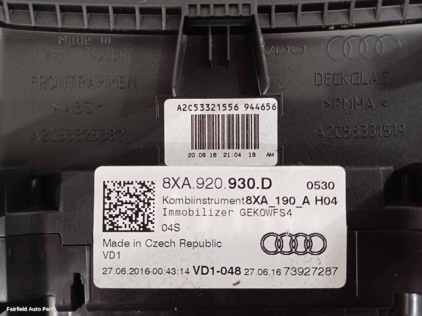 2010-2018 Audi A1 Instrument Cluster