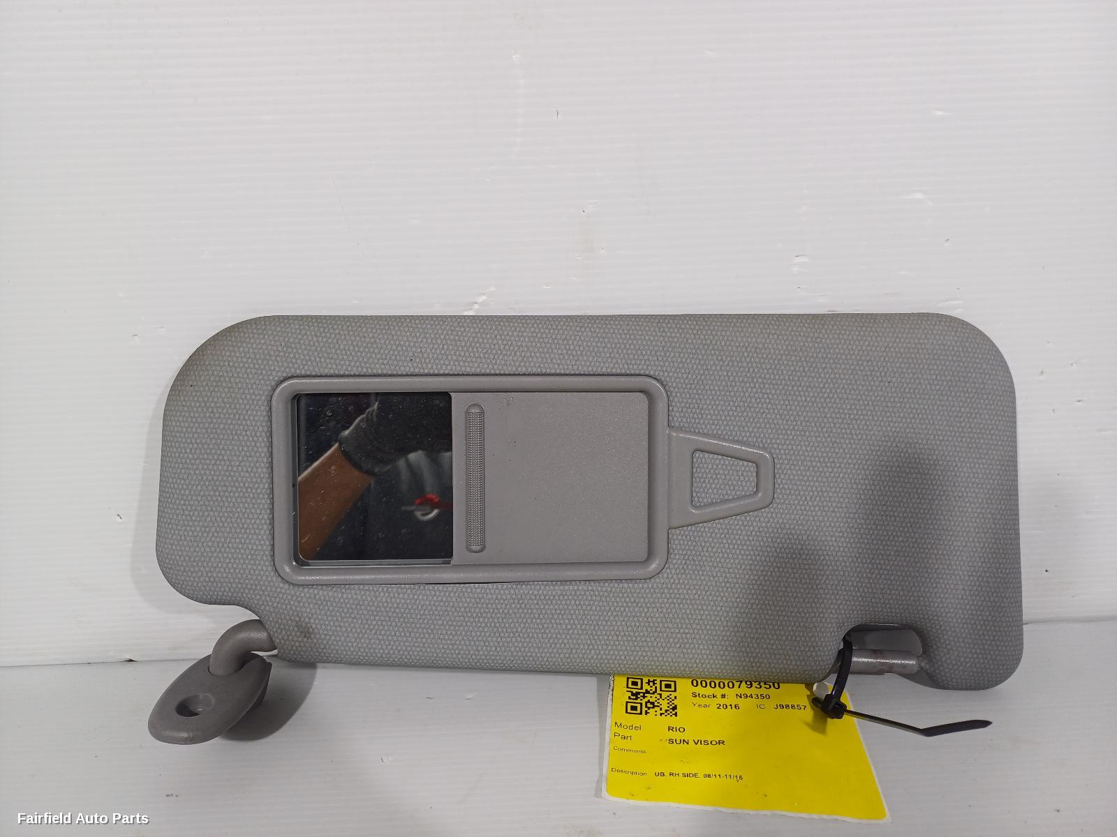 2011-2016 Kia Rio Sunvisor