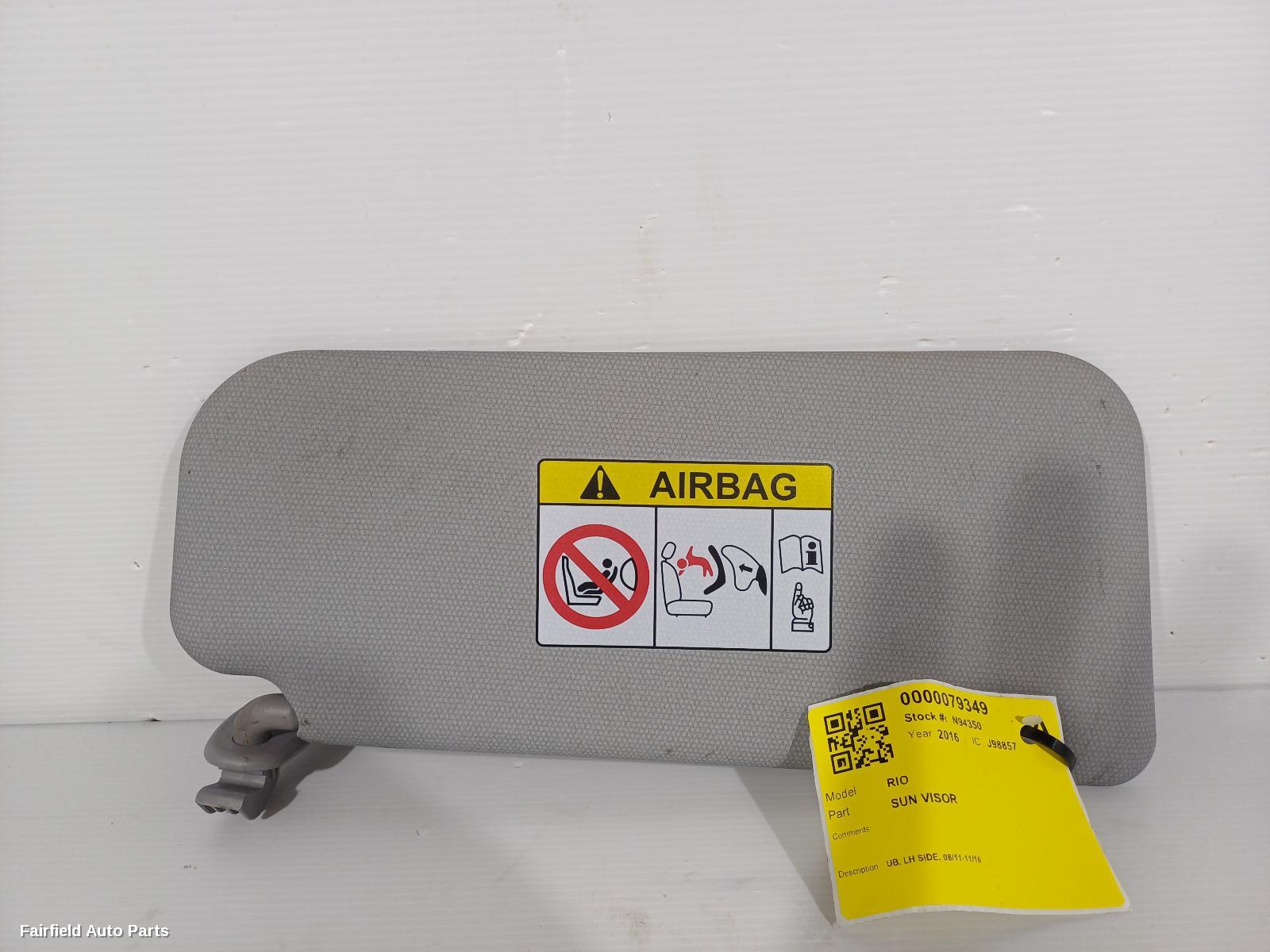 2011-2016 Kia Rio Sunvisor