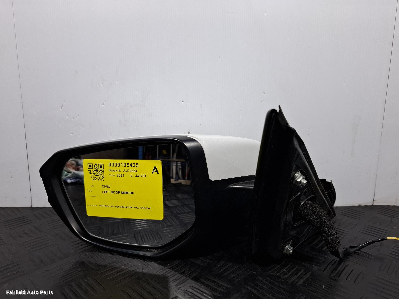 2016-2021 Honda Civic Left Door Mirror