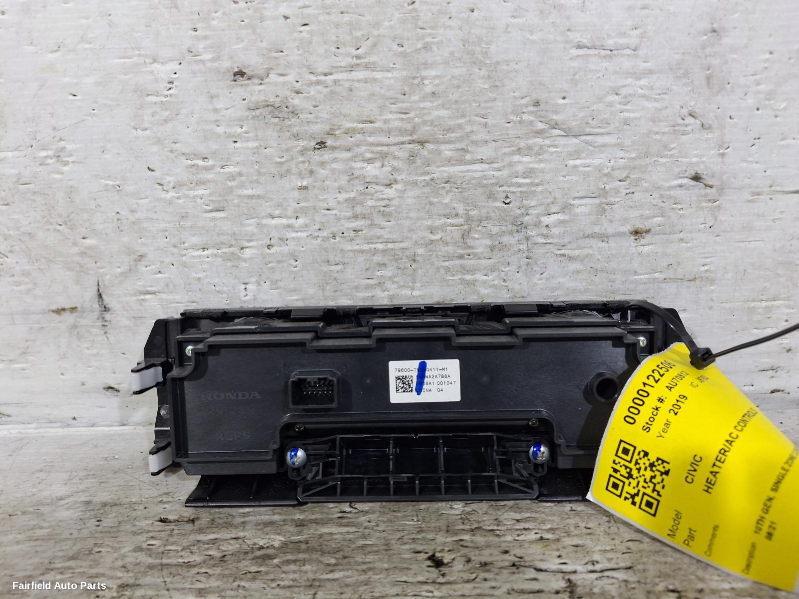 2016-2021 Honda Civic Heater Ac Controls