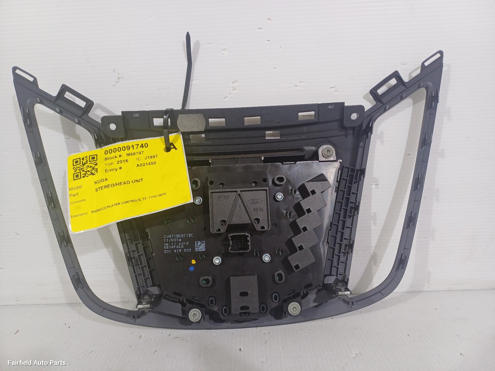 2012-2016 Ford Kuga Radio Cd Dvd Sat Tv