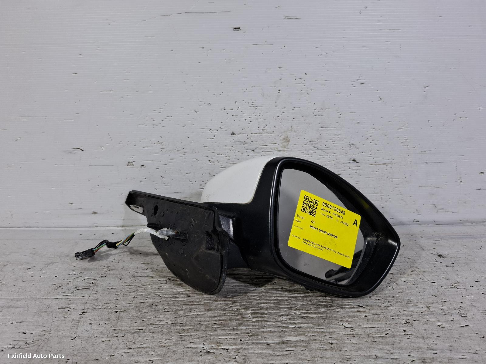 2017-2019 Citroen C3 Right Door Mirror
