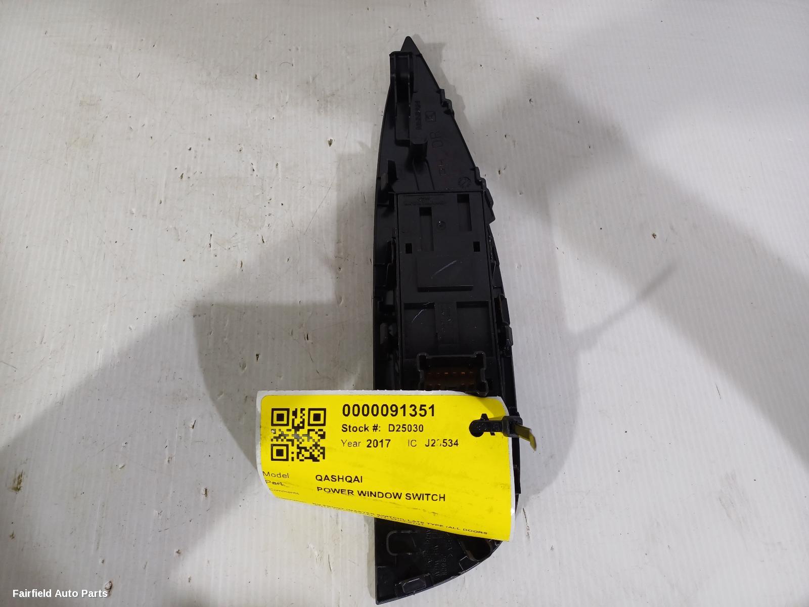2017-2021 Nissan Qashqai Pwr Dr Wind Switch