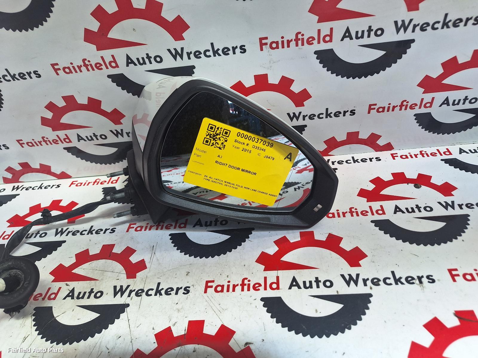 2013-2020 Audi A3 Right Door Mirror