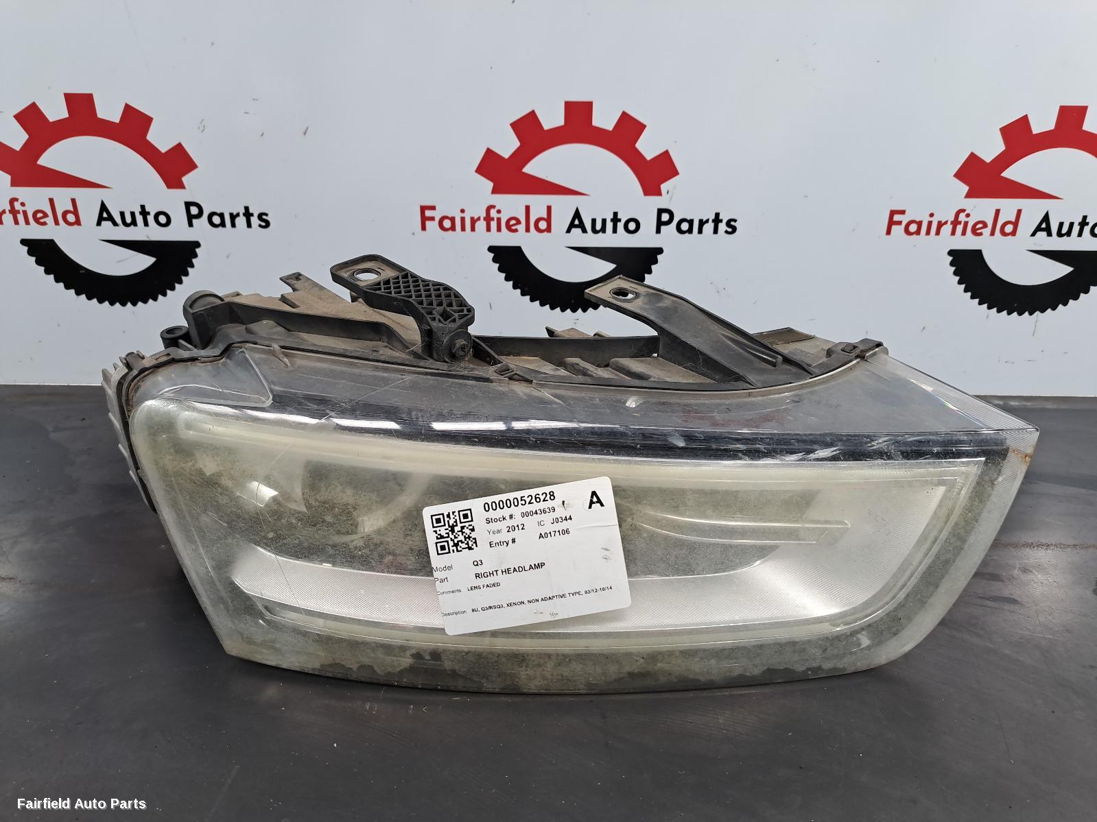 2012-2014 Audi Q3 Right Headlamp