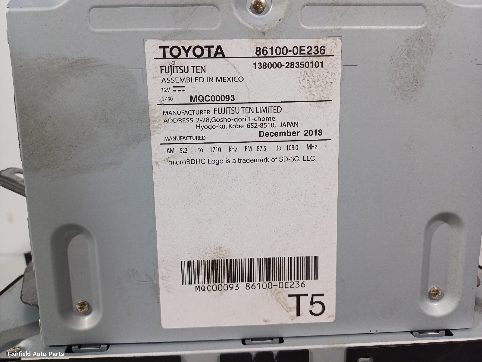 2013-2021 Toyota Kluger Radio Cd Dvd Sat Tv