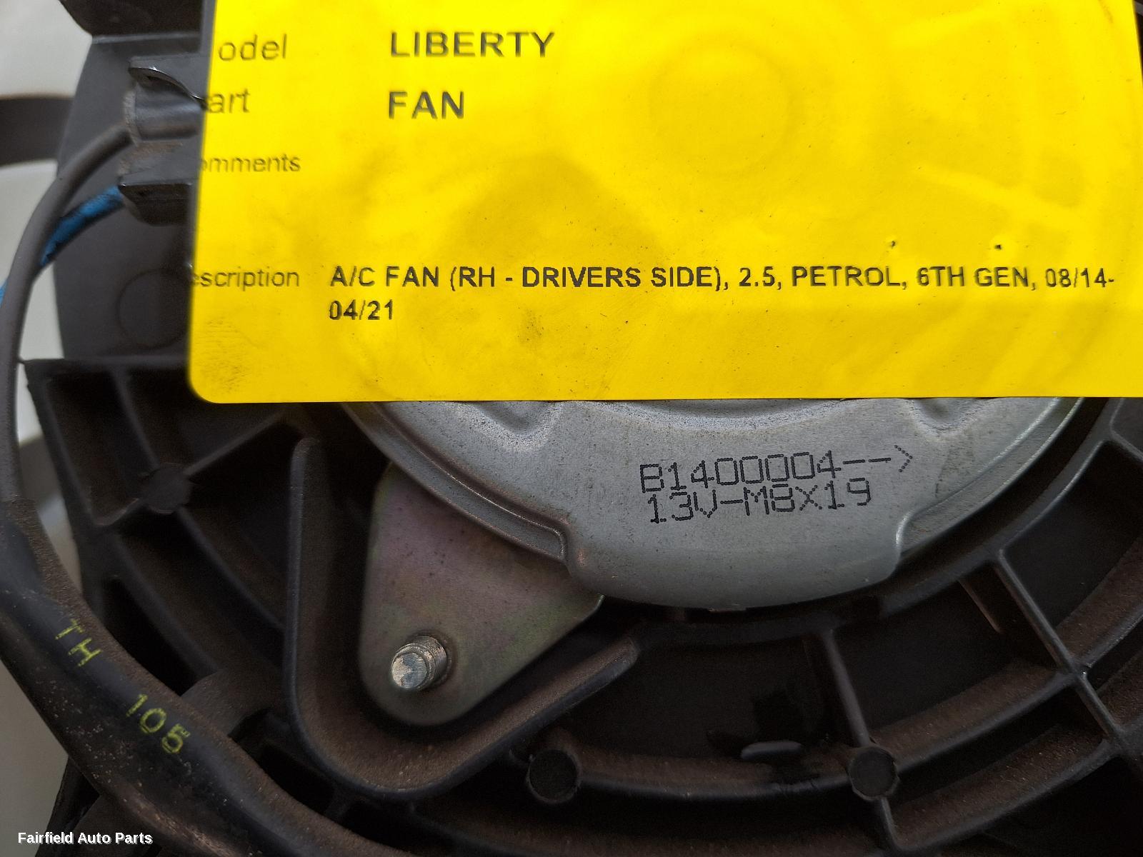 2014-2021 Subaru Liberty Fan