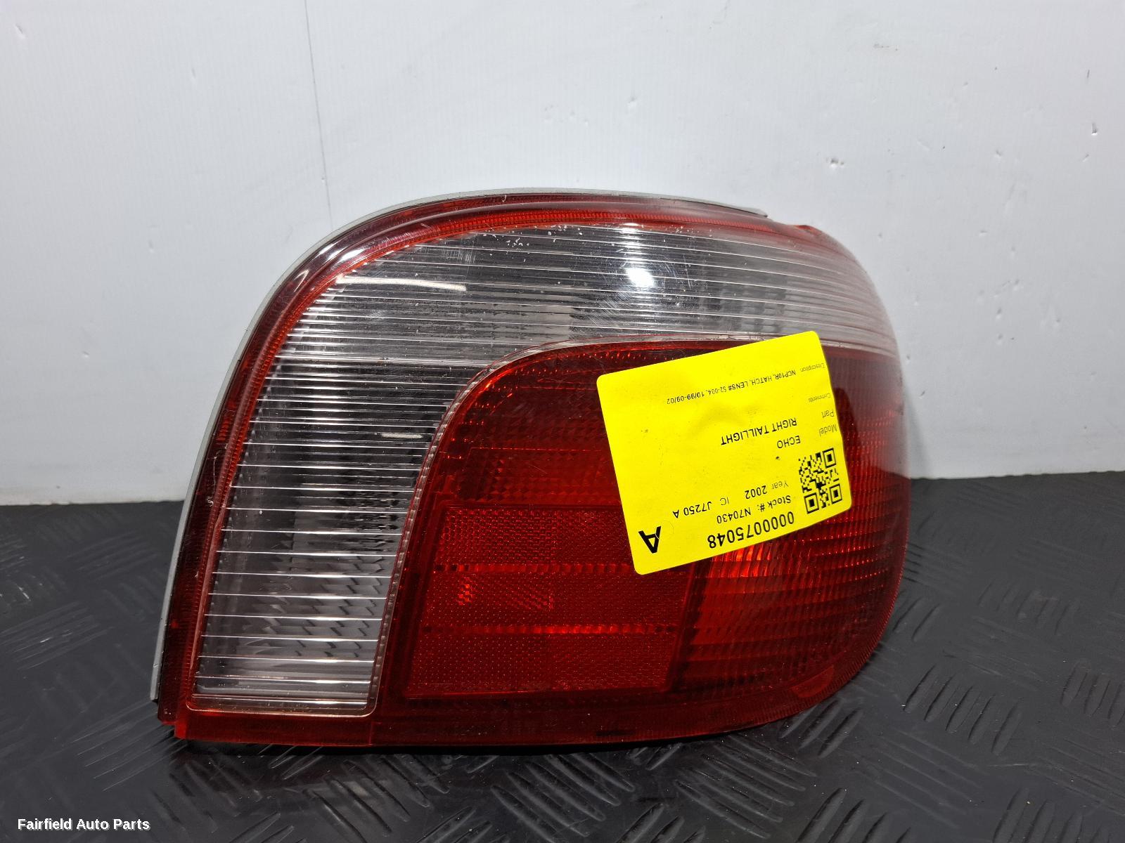 1999-2002 Toyota Echo Right Taillight
