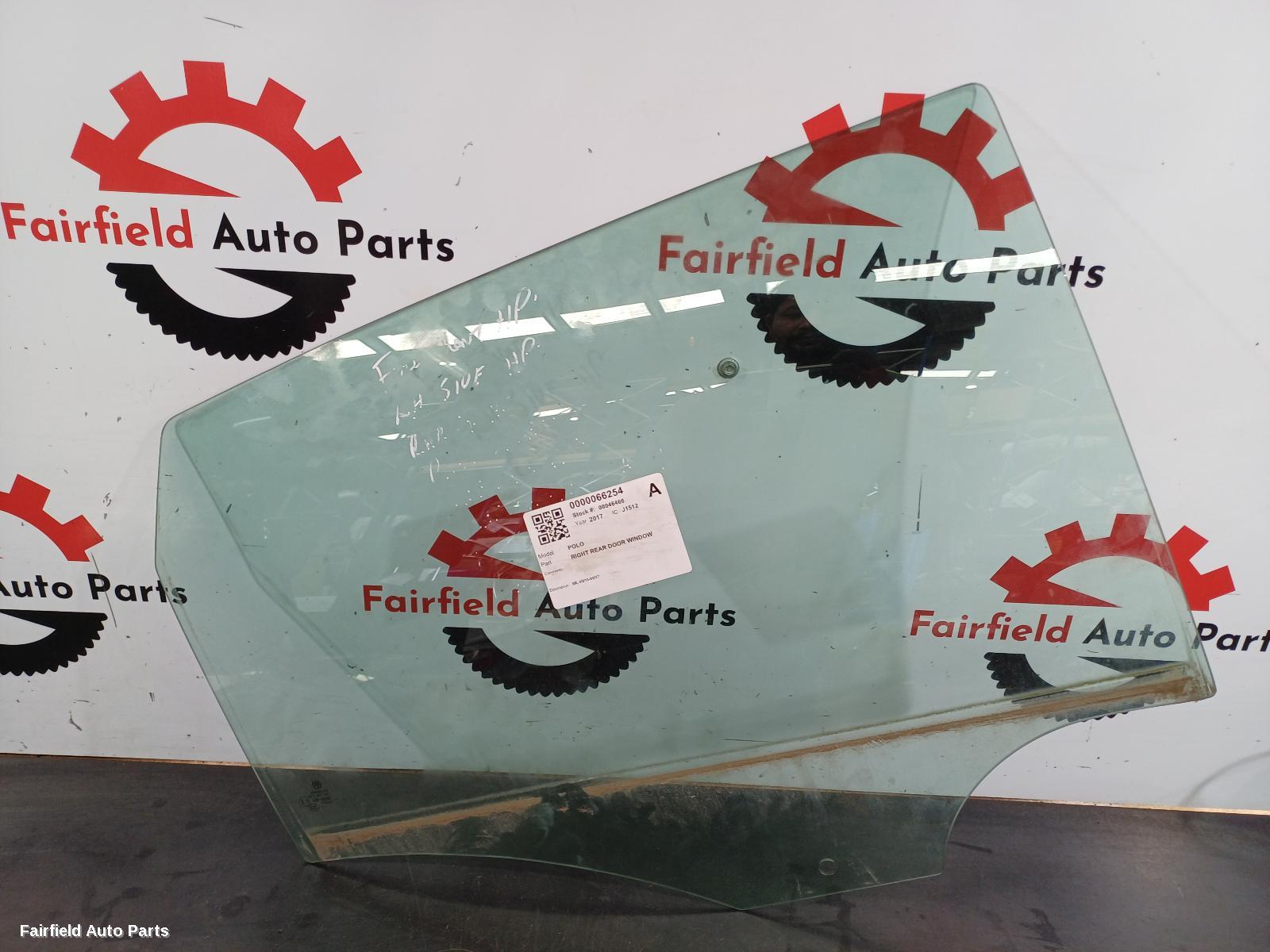 2010-2017 Volkswagen Polo Right Rear Door Window