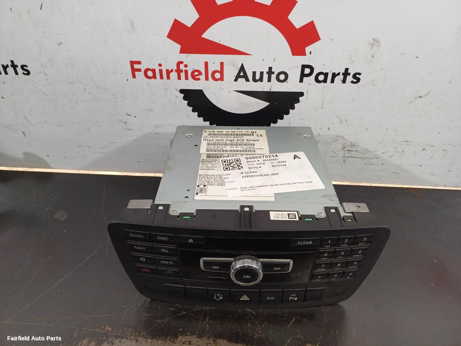 2012-2015 Mercedes B Class Radio Cd Dvd Sat Tv