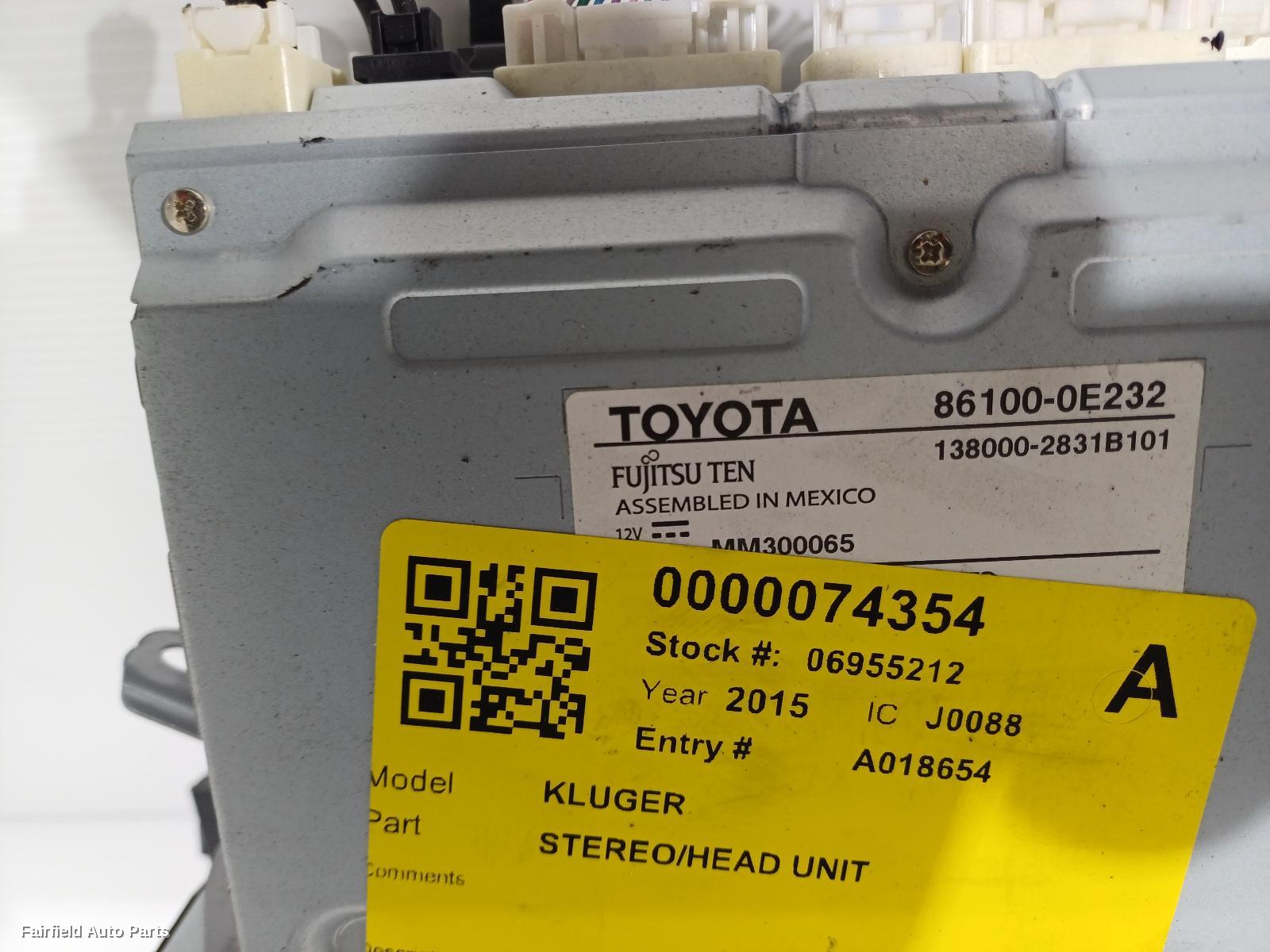 2013-2021 Toyota Kluger Radio Cd Dvd Sat Tv