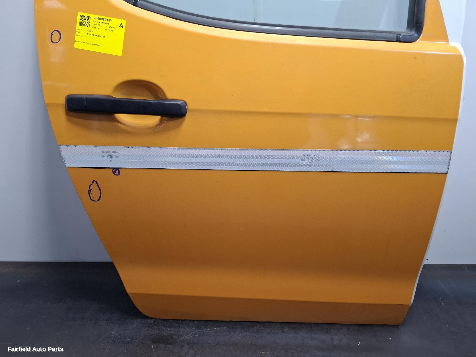 2012-2020 Isuzu Dmax Right Rear Door Sliding