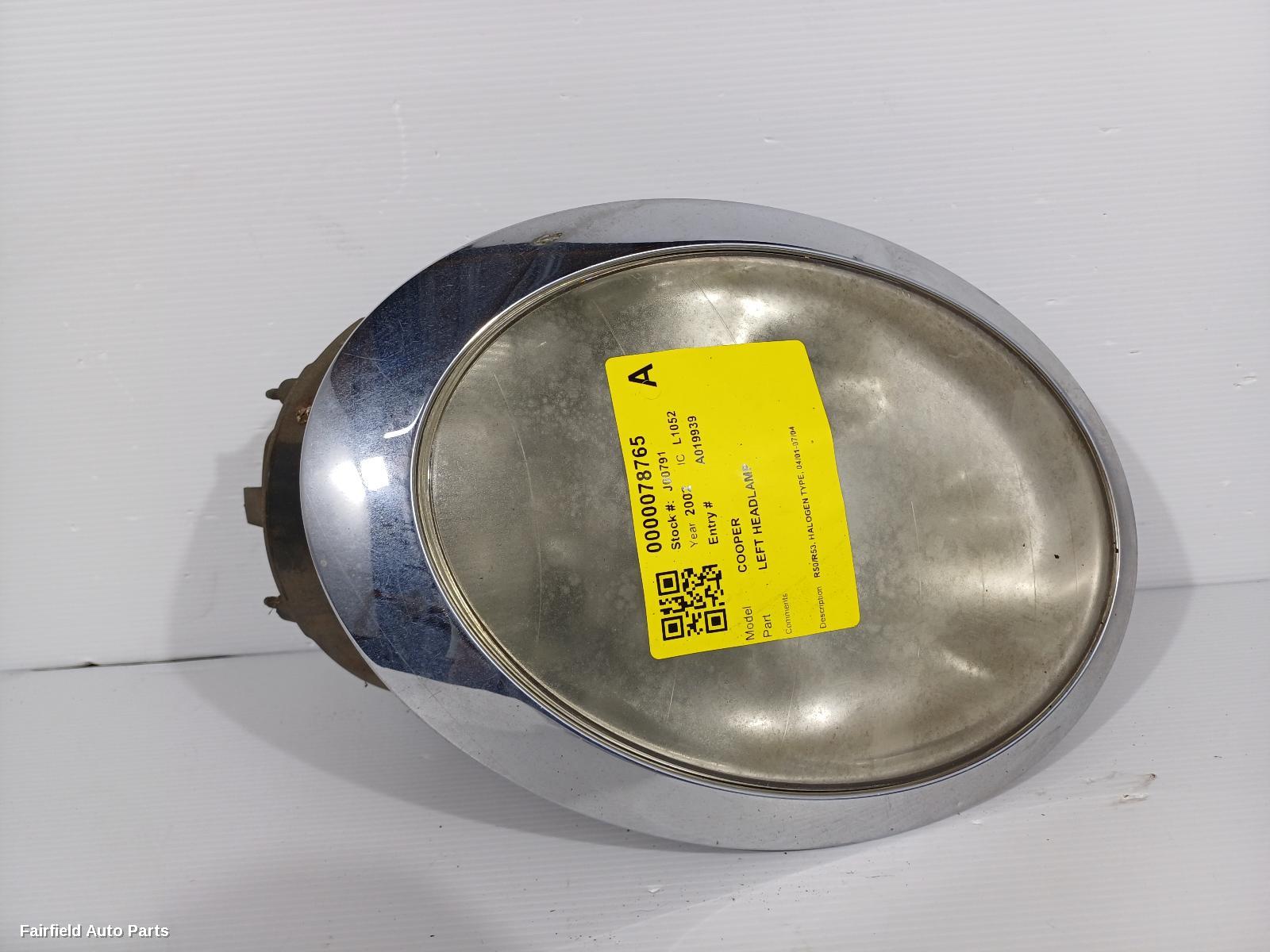 2001-2004 Mini Cooper Left Headlamp