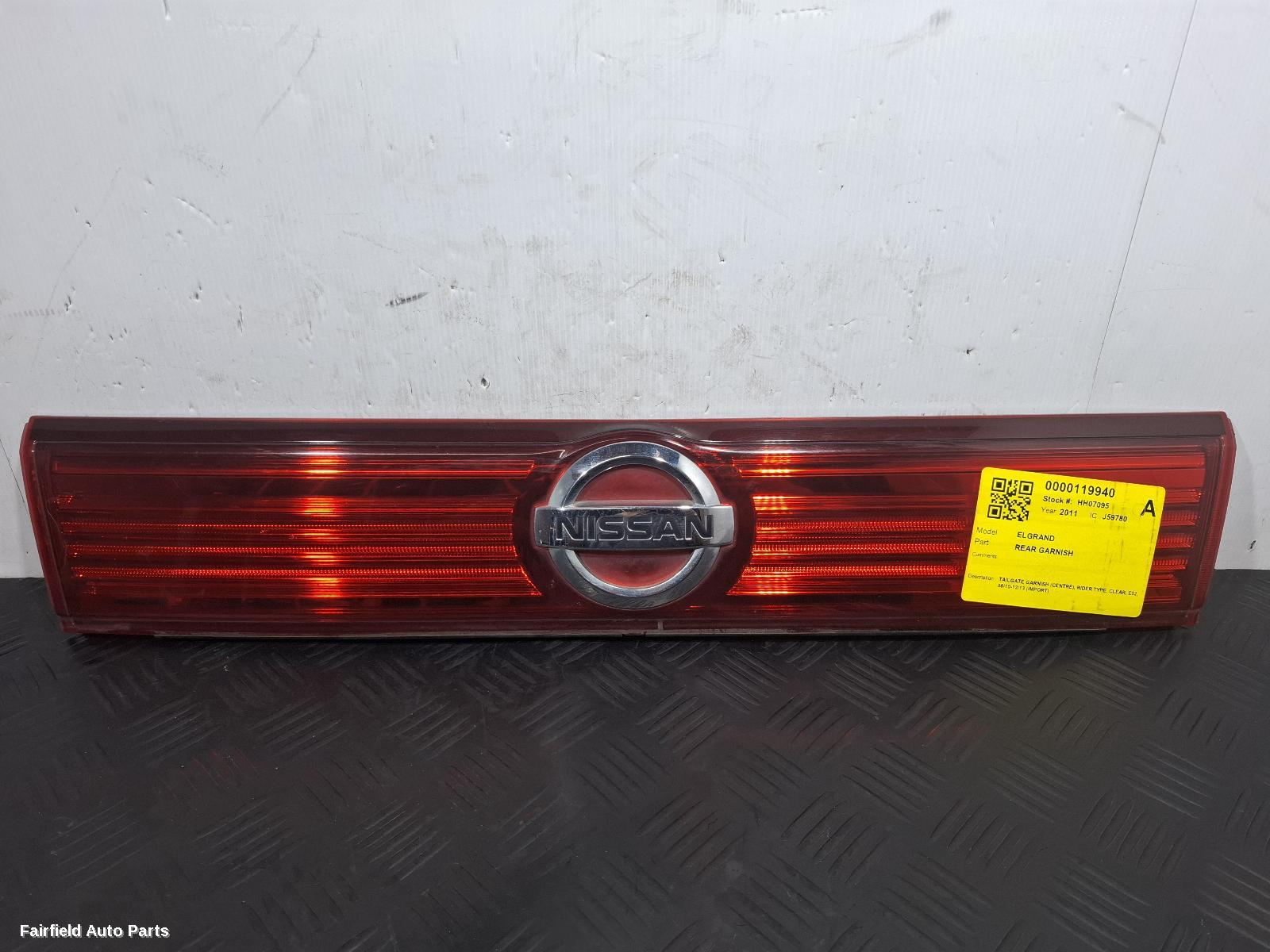 2010-2013 Nissan Elgrand Rear Garnish