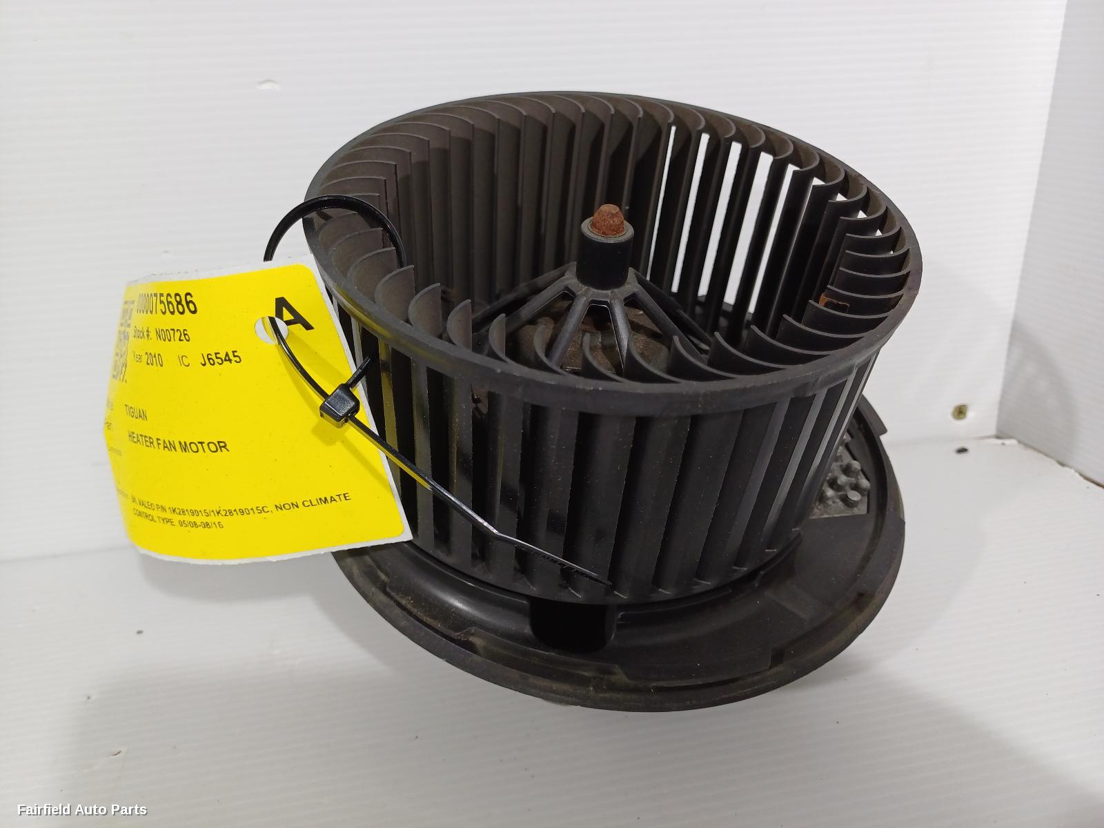 2008-2016 Volkswagen Tiguan Heater Fan Motor