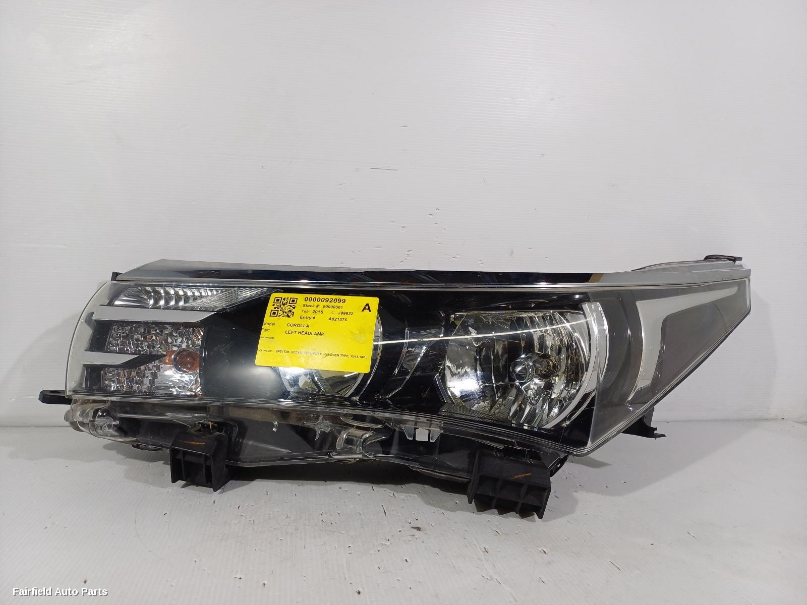 2013-2016 Toyota Corolla Left Headlamp