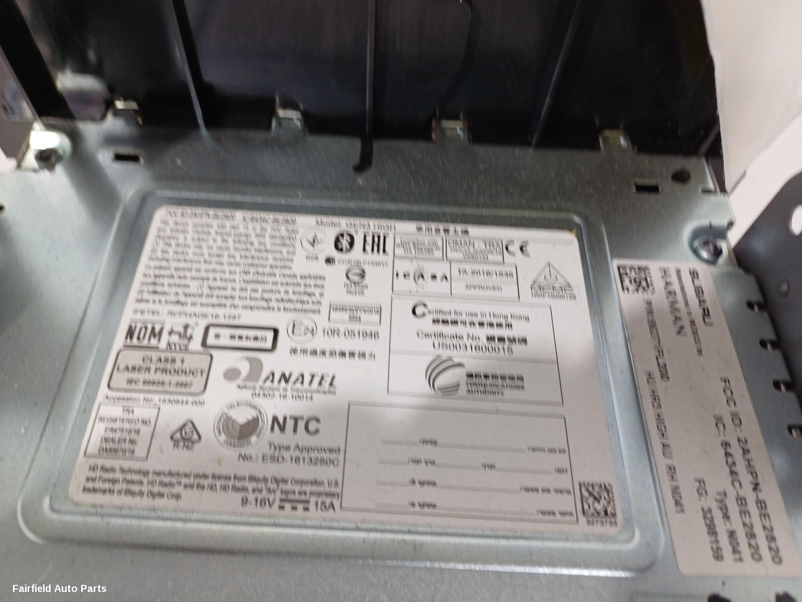 2016-2023 Subaru Impreza Radio Cd Dvd Sat Tv