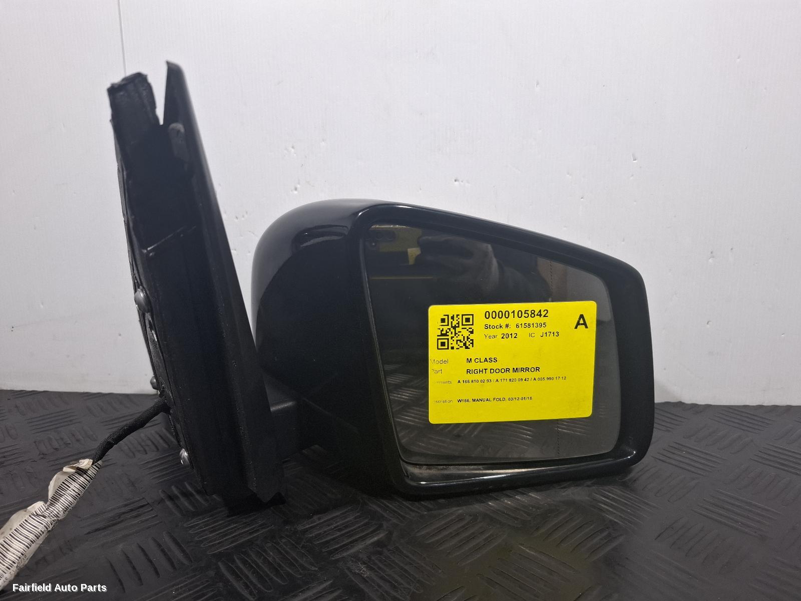 2012-2016 Mercedes M Class Right Door Mirror