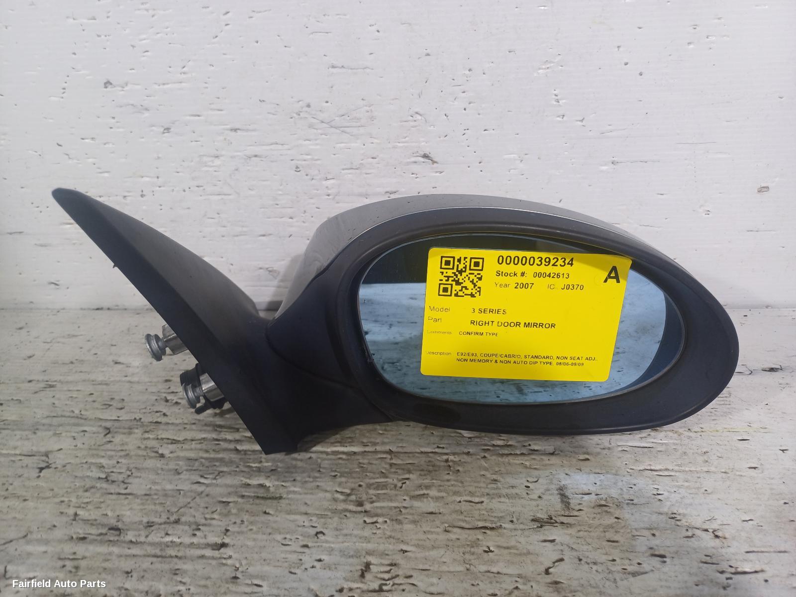 2006-2009 Bmw 3 Series Right Door Mirror