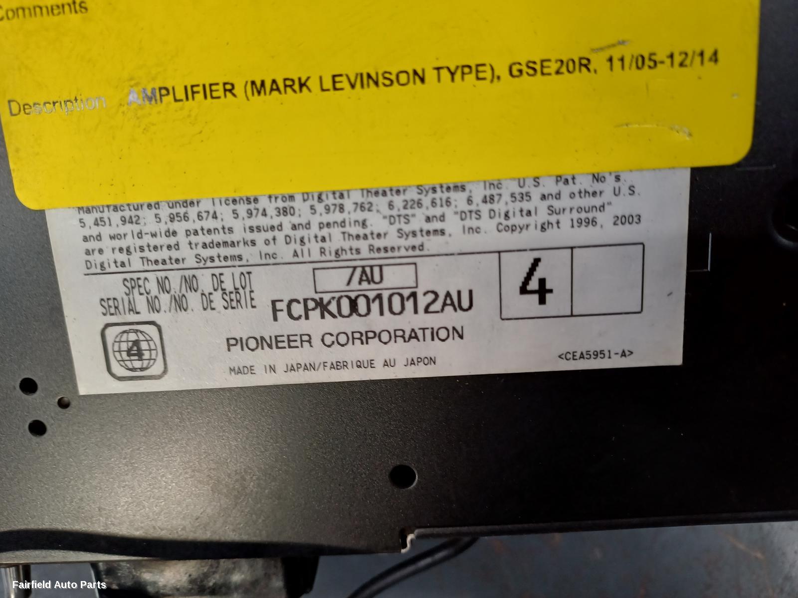 2005-2014 Lexus Is250/is250c Radio Cd Dvd Sat Tv