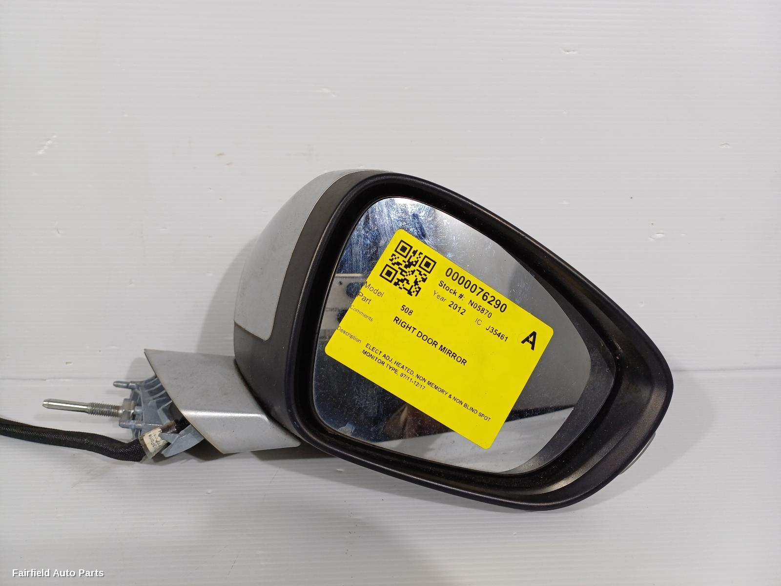 2011-2017 Peugeot 508 Right Door Mirror