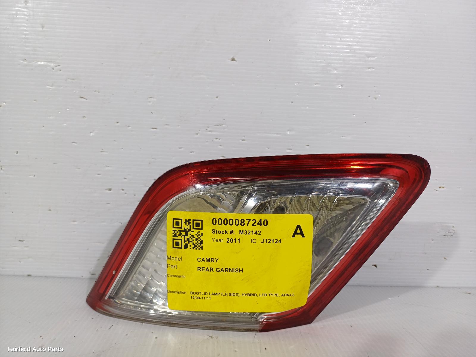 2009-2011 Toyota Camry Rear Garnish