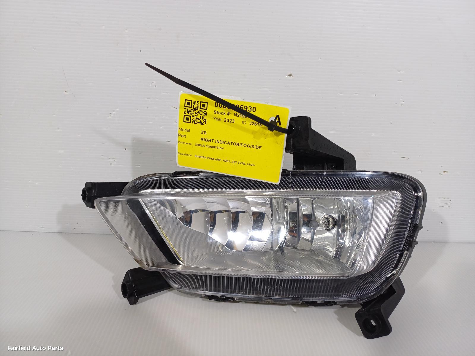 2020-2024 Mg Zs Right Indicator Fog Side
